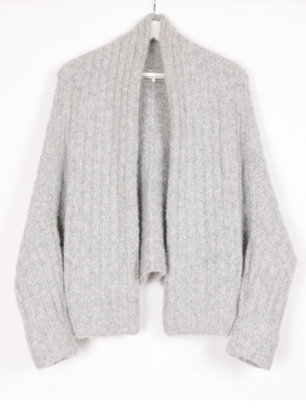 Vince Alpaca Open Front Loose Fit Gray Cardigan Sz Small